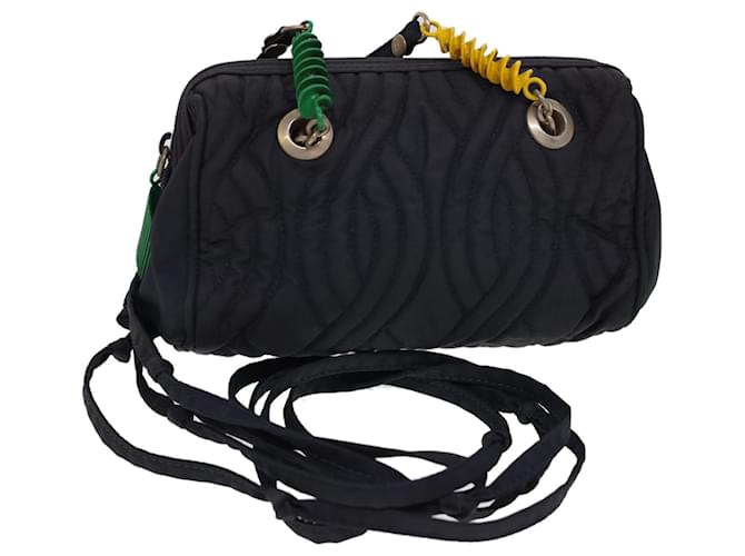 FENDI Shoulder Bag Nylon Black Multicolor Auth 40084 Multiple colors  ref.882632