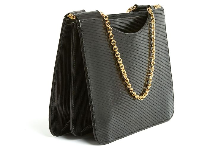 Chloé Vintage schwarzes Epi-Leder