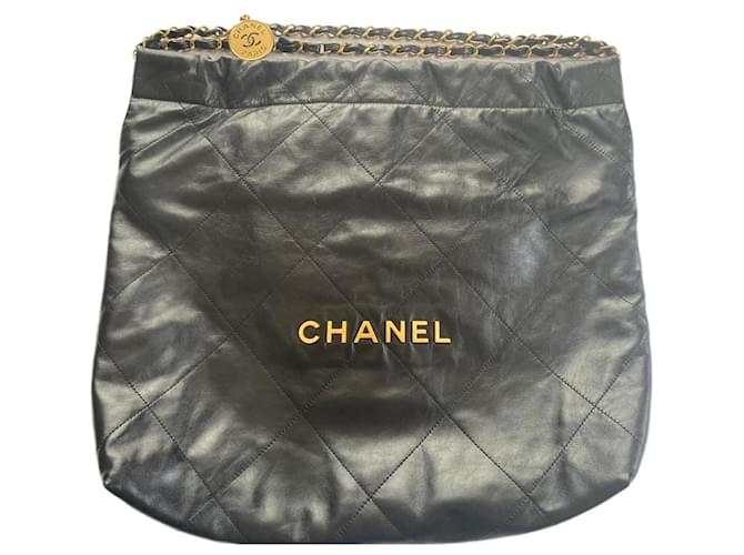 Chanel Bag 22 Black Leather Lambskin ref.883014 - Joli Closet