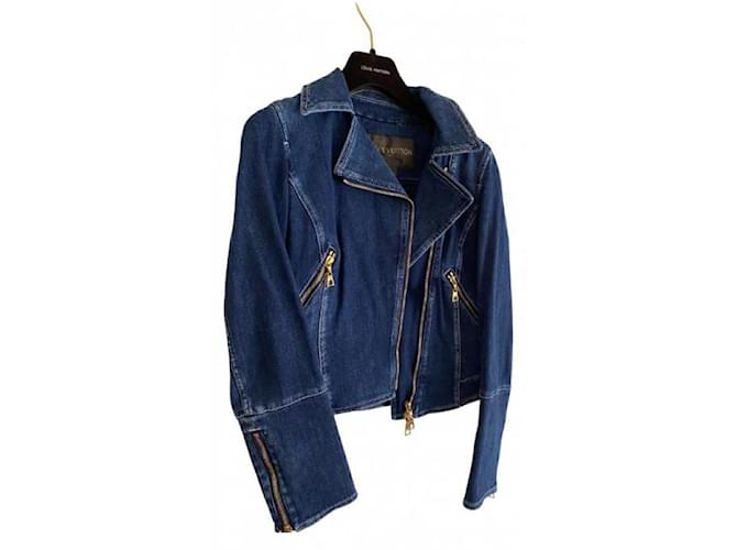 Louis Vuitton Biker jackets Blue Cotton  ref.883076