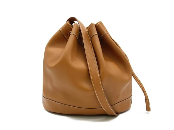 Hermès Swift Market Bucket Bag Brown Leather Pony-style calfskin  ref.883144
