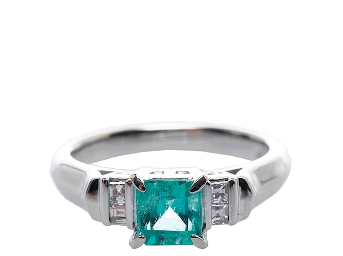 & Other Stories LuxUness Platinum Emerald Ring Anel de metal em excelente estado Prata  ref.883175