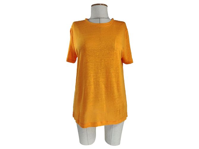 Autre Marque Top de lino naranja Rodebjer
