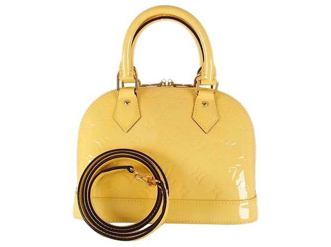 MORE PICTURES LOUIS VUITTON ALMA BB VERNIS YELLOW
