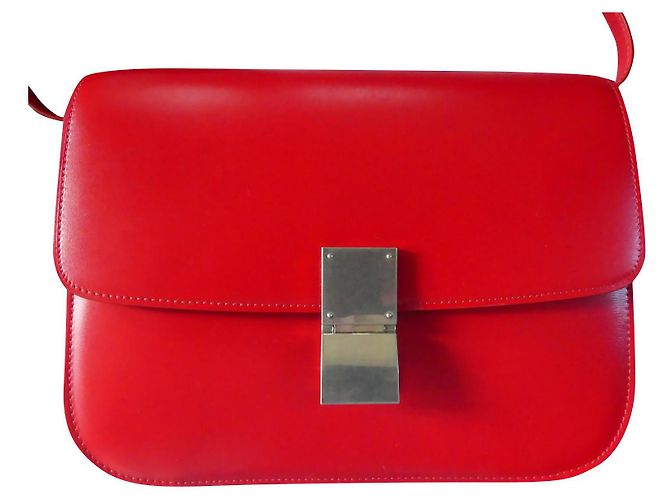 Borsa Céline Box Rossa in Pelle Media Rosso