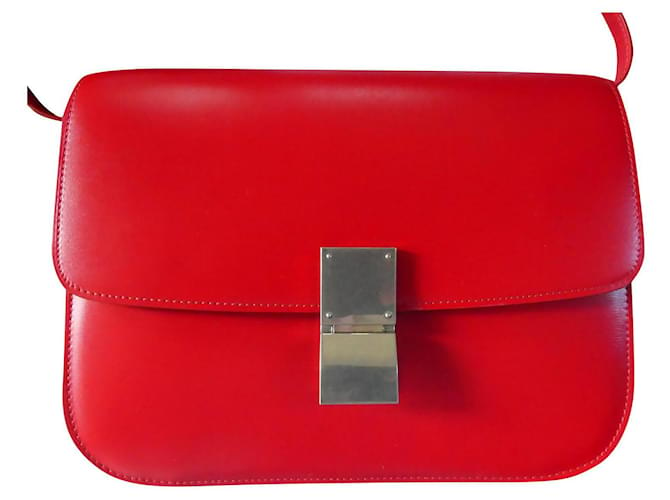 Céline BOX Red Leather  ref.883803