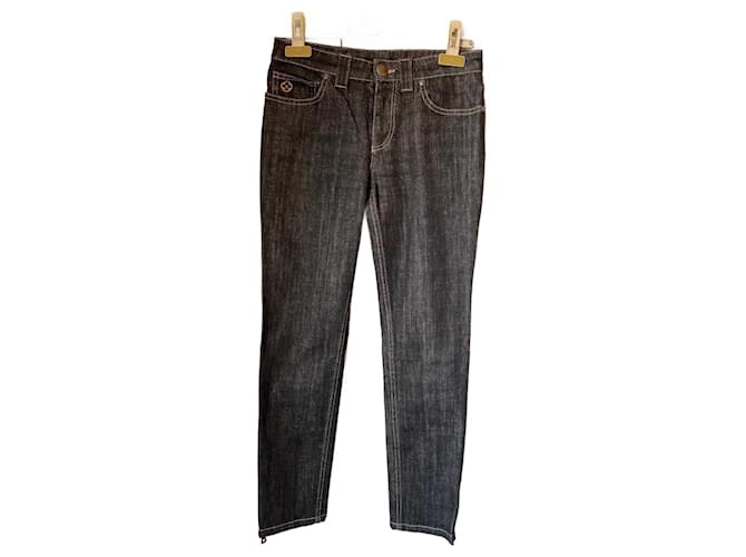 Louis Vuitton jeans slim Azul marino Algodón  ref.883805