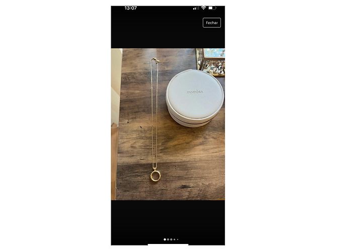 Collana Pandora Locker Dorata Argento Placcato Oro D'oro