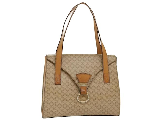 Céline CELINE Macadam Canvas Shoulder Bag PVC Leather Brown Beige Auth 39943  ref.883908