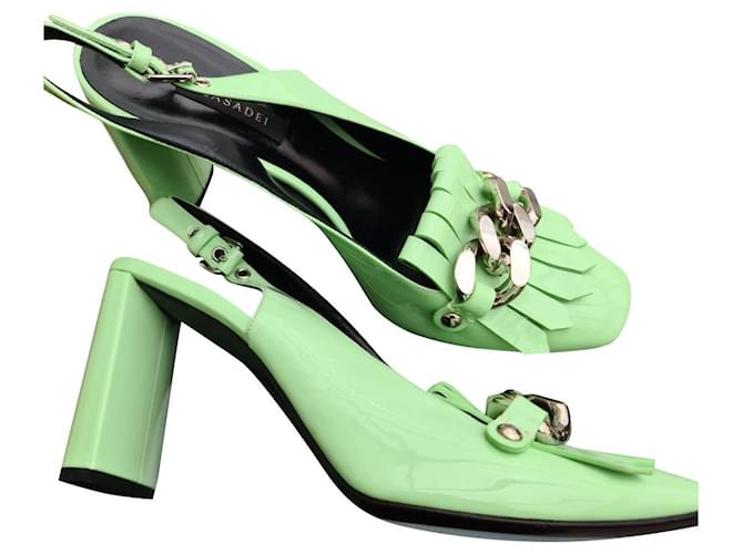 Casadei Csadei heels in Tiffany Mint Sorbet shade - Size 41 Light green Leather  ref.884063