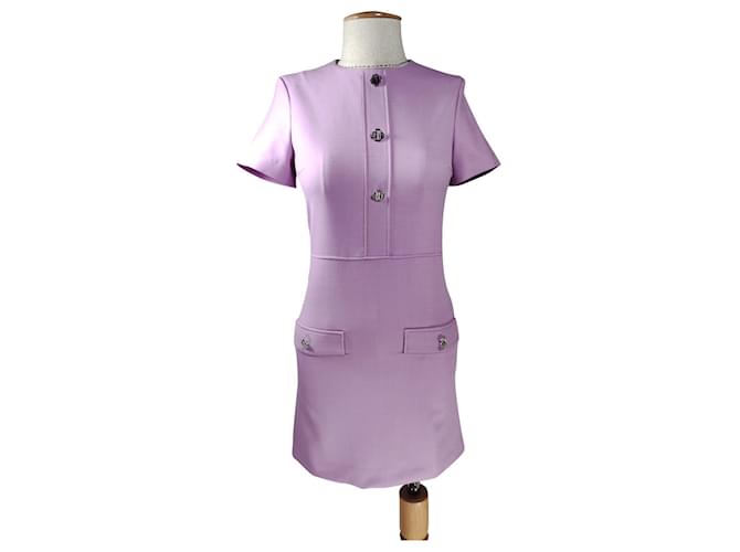 Maje Dresses Purple Polyester Wool  ref.884064