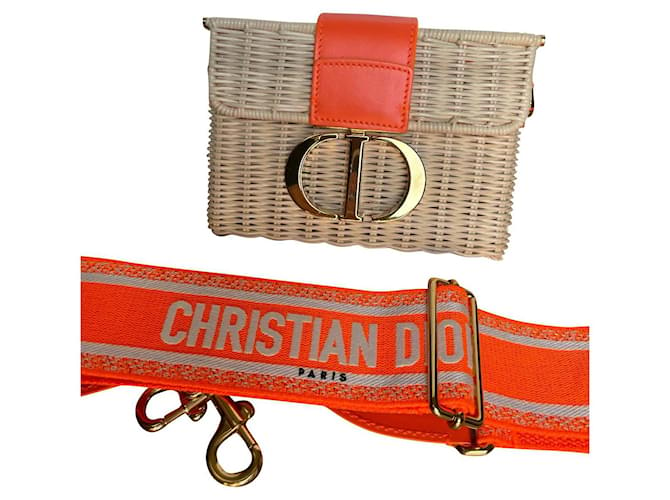 Christian Dior Bolsos de mano Naranja Cuero  ref.884079