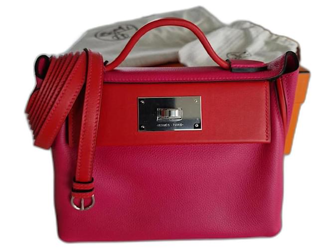 Hermès Sack 24/ 24 mini Pink Leder  ref.884087