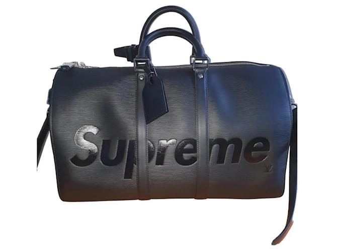 Louis Vuitton Supreme x Black Leather  ref.884468