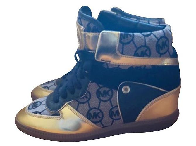 Sneakers Michael Kors in pelle nera e oro Nero D'oro