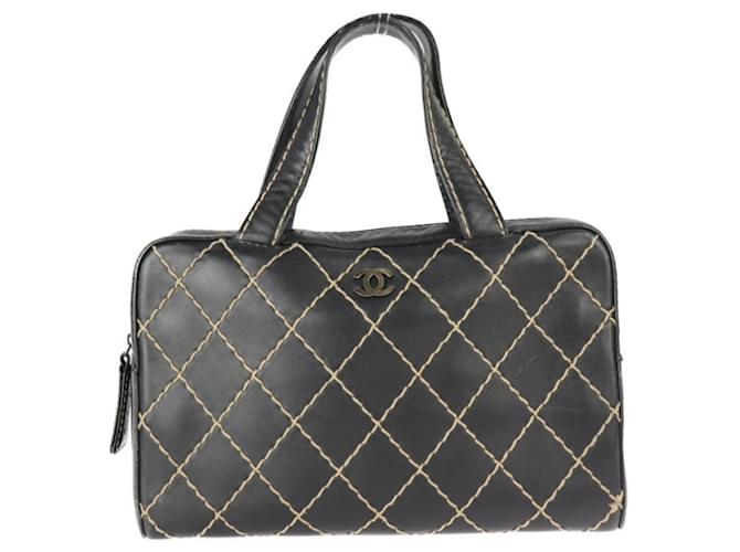 Chanel Bowling Black Leather  ref.884525