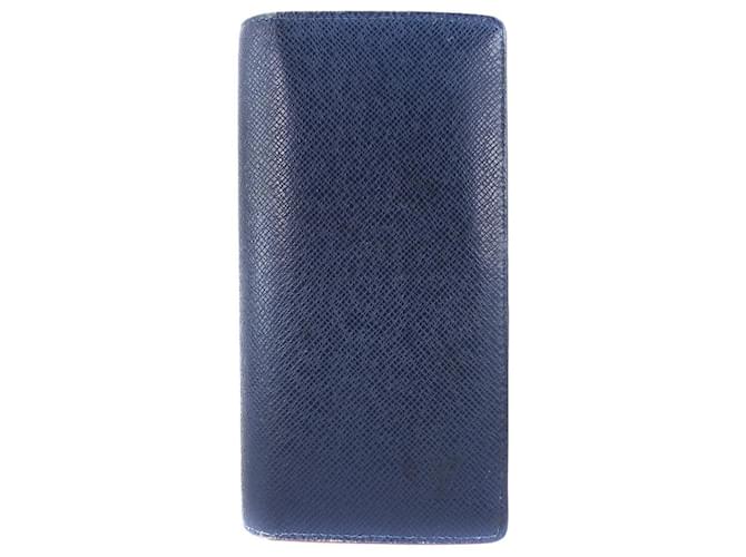 Louis Vuitton Portefeuille Brazza Navy blue Leather  ref.884607