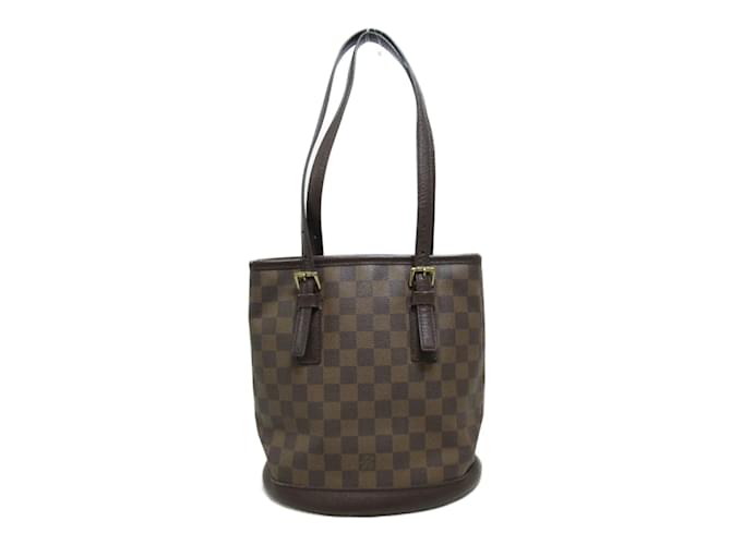 Louis Vuitton Damier Ebene Marais Bucket Bag N42240 Marrom Lona  ref.884995