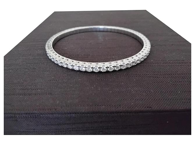 Autre Marque Diamant-Fluss-Armband Silber Hardware Weißgold  ref.885010