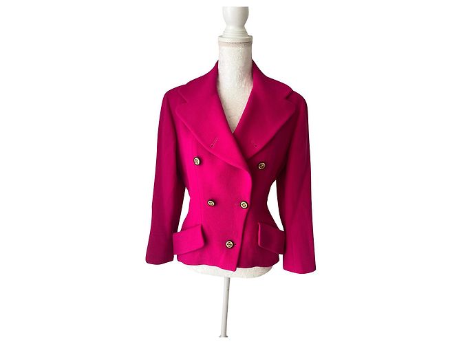 Chanel Jacket Pink Wool Size 40