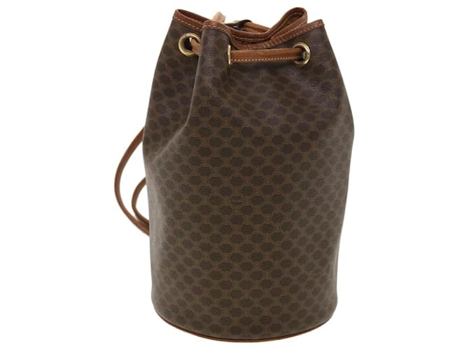 Céline CELINE Macadam Canvas Shoulder Bag PVC Leather Brown Auth 39946  ref.885118