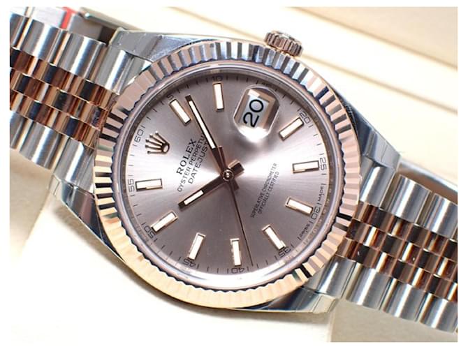 Rolex Datejust 41 SS x Everose Gold combination Sundust Dial 126331 protective seal Mens Silvery Steel  ref.885146