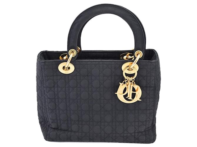 Dior Medium Black Fabric Lady Dior