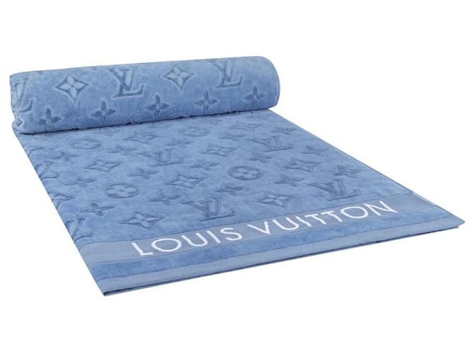 Louis Vuitton LV Strandtuch neu Blau Baumwolle  ref.885223