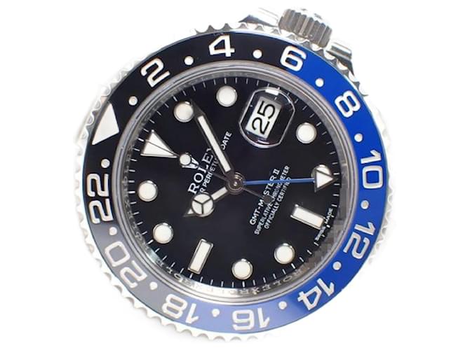 ROLEX GMT MasterII blau-schwarze Lünette 116710BLNR '16 gekaufte zufällige Serie Herren Silber Stahl  ref.885245
