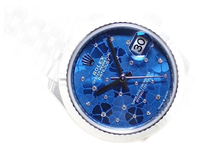 Rolex Datejust 31 motivo floral azul azzurro 278274 hombres no utilizados Plata Acero  ref.885250