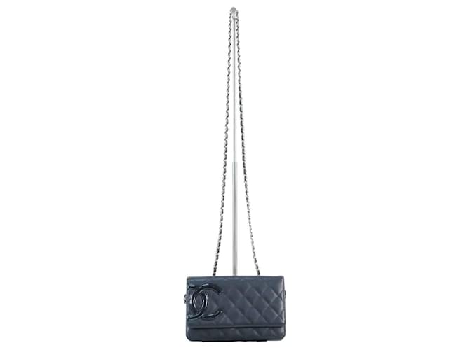 Bag wallet on Chanel Chain Grey Leather  ref.885337