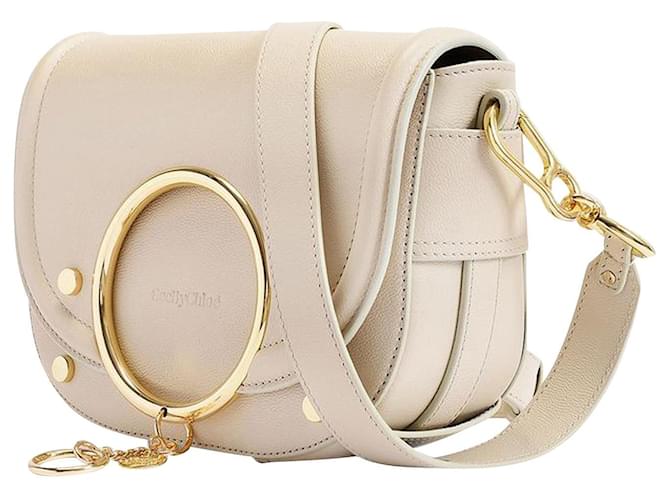 See by Chloé Mara Crossbody Bag in Beige Leather ref.885483