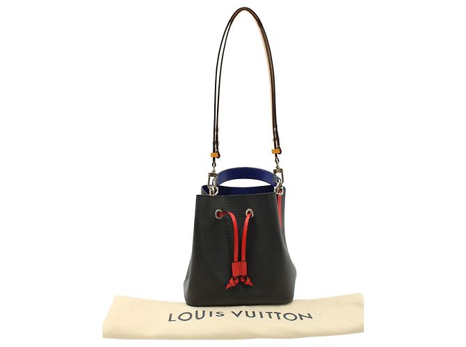 Borsa a secchiello Louis Vuitton Neonoe BB in pelle di vacchetta Epi nera e safran Nero