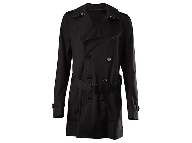 Burberry Classic Trench Coat in Black Cotton  ref.885490