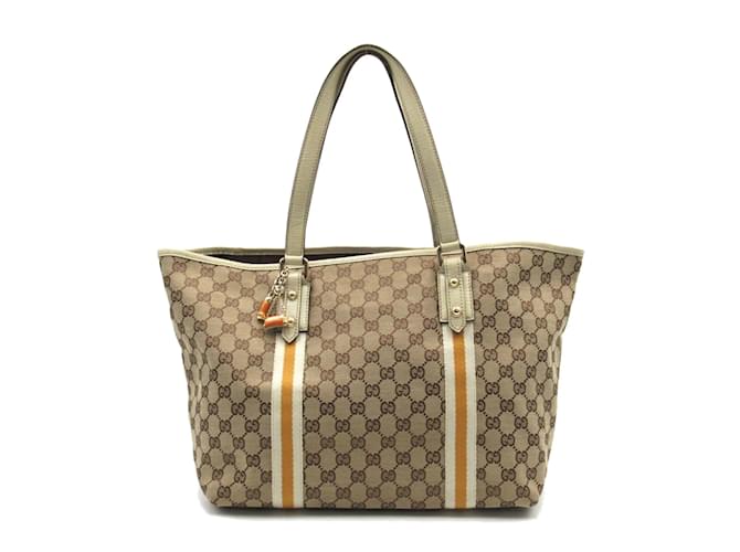 Gucci GG Canvas Tote Bag 139260 Beige Cloth  ref.885537