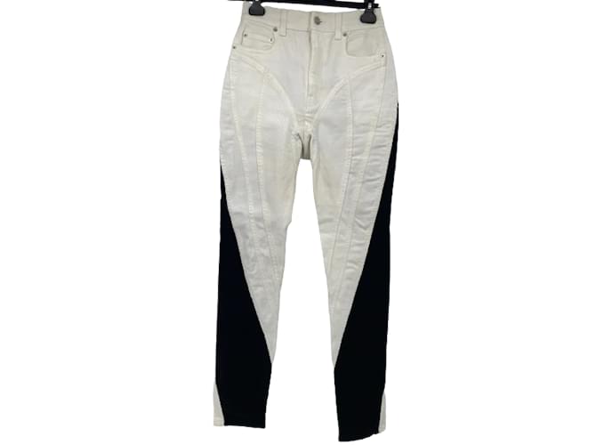 Thierry Mugler MUGLER Pantalon T.fr 36 cotton Coton Blanc  ref.885572