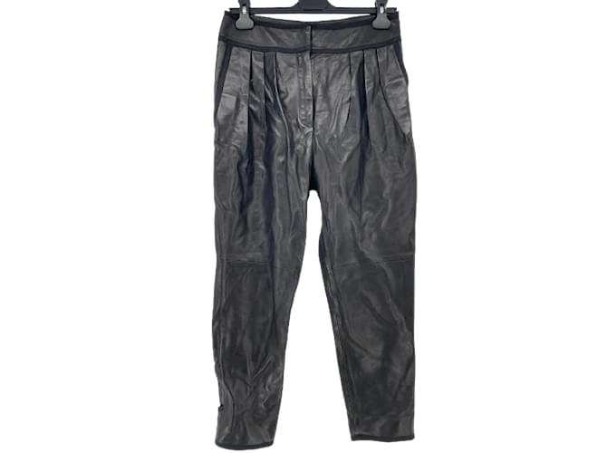 GIVENCHY  Trousers T.fr 36 Leather Black  ref.885579