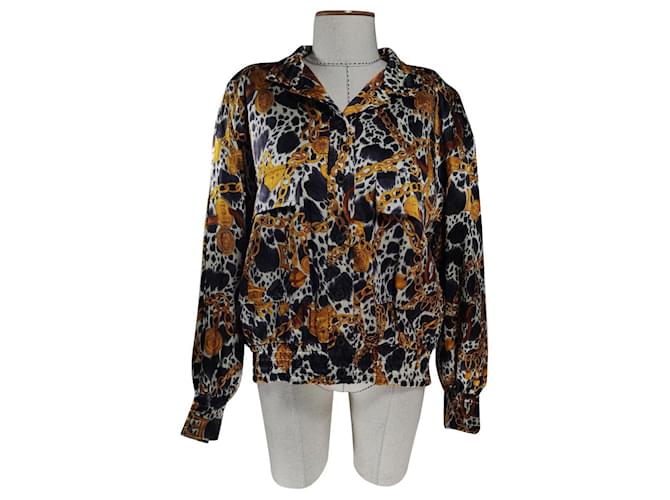 Jaqueta oversize Escada de seda XL Multicor