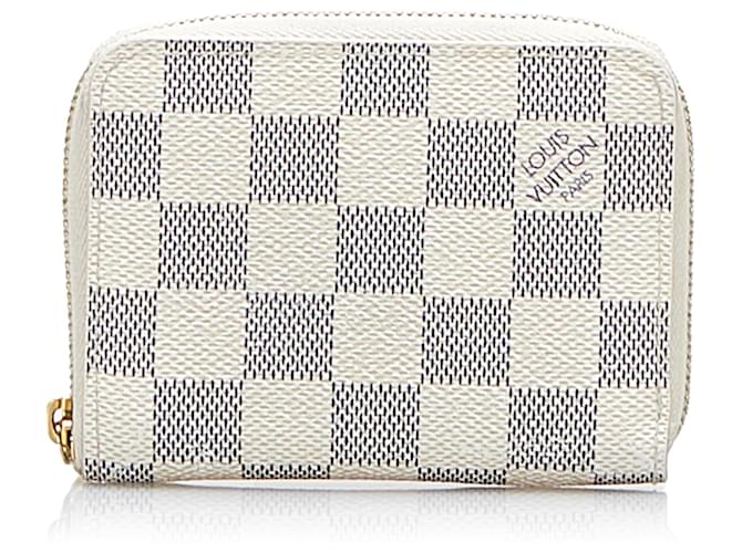 Portamonete Zippy Louis Vuitton Damier Azur bianco Blu Tela  ref.886060