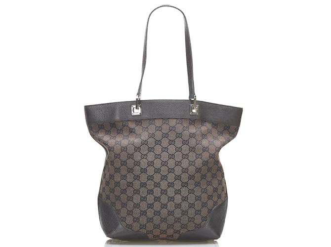 Gucci GG Canvas Tote Bag 272377 Brown Cloth  ref.886083
