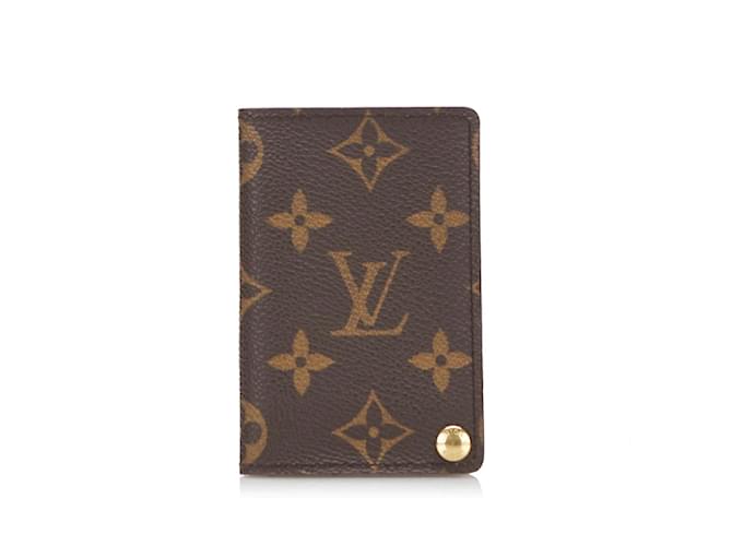 Louis Vuitton Titular do cartão de pressão do monograma M60937 Marrom Lona  ref.886087