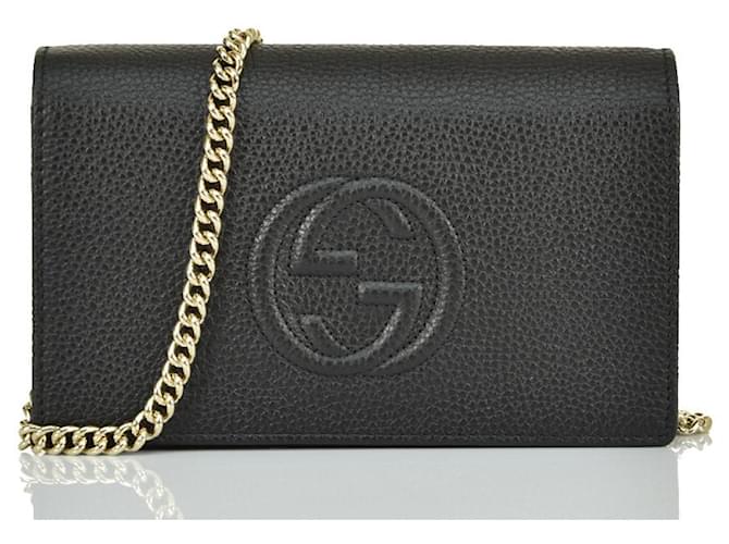 Gucci Soho Handtasche aus schwarzem Leder Damen Cellarius Mod. 598211 BEIM7M0G 1000  ref.886129