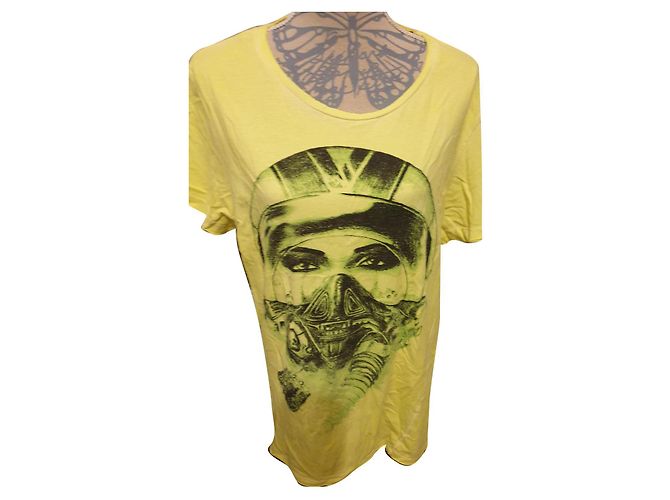 T-shirt Dsquared2 Gialla e Nera in Cotone Giallo