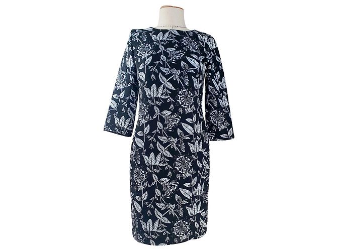 Hobbs Kleid schwarz floral Weiß