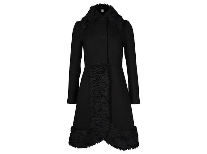 Moschino Singe Breasted Coat in Black Virgin Wool  ref.887266