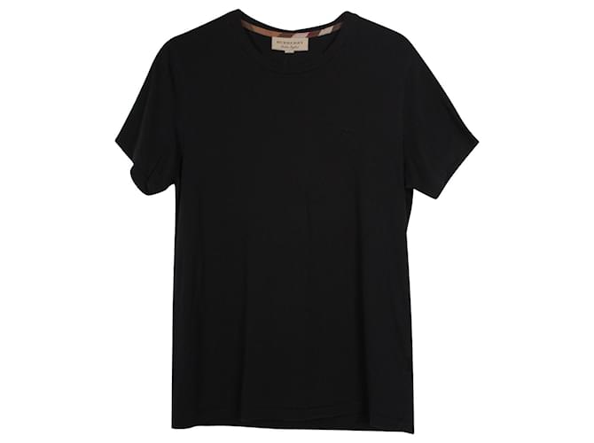 Camiseta de algodón negro con logotipo de Burberry  ref.887292