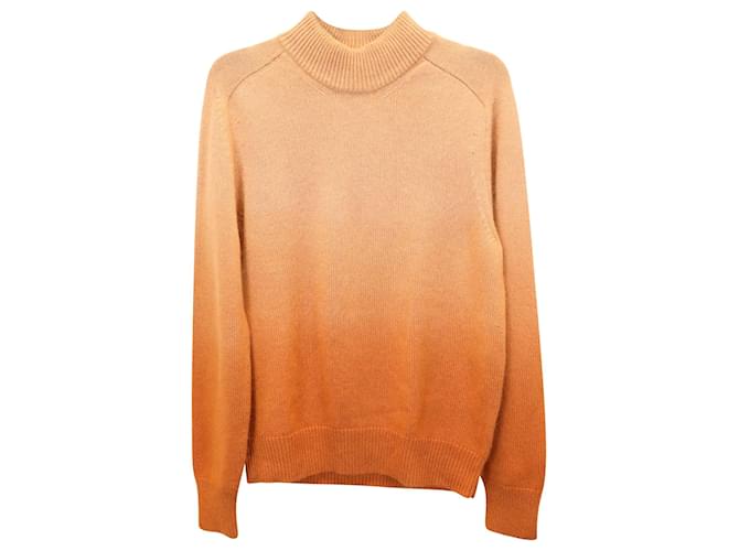 Dip-Dye-Pullover mit Stehkragen von Tom Ford aus orangefarbenem Kaschmir Wolle  ref.887334