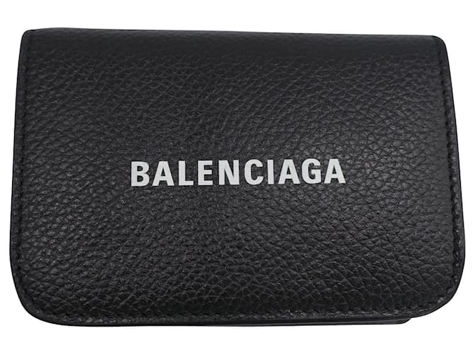 Everyday Balenciaga Mini Cash Wallet in Black Leather Pony-style calfskin  ref.887341