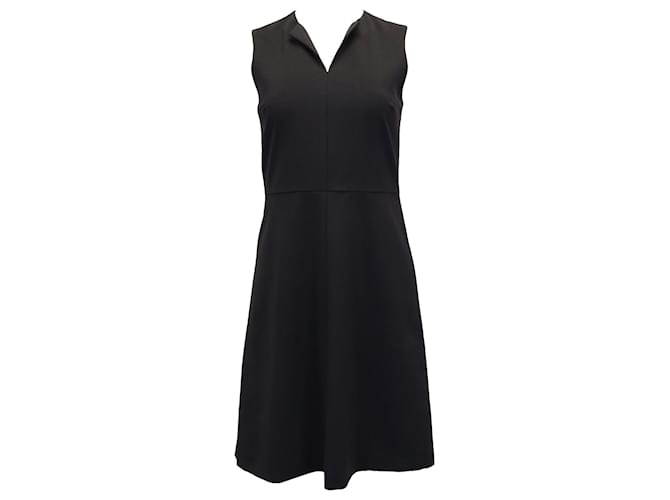 Theory Miyani Kleid mit geteilter Vorderseite aus schwarzer Stretch-Wolle  ref.887345