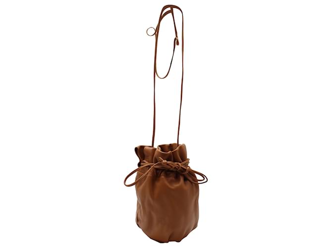 Bottega Veneta Drawstring Bucket Bag in Brown Leather Beige  ref.887378